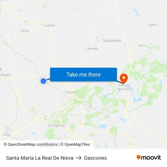 Santa María La Real De Nieva to Gascones map