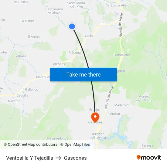Ventosilla Y Tejadilla to Gascones map