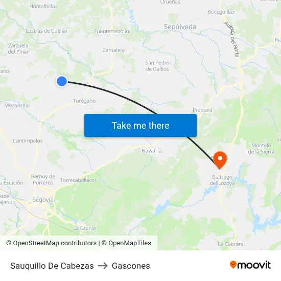 Sauquillo De Cabezas to Gascones map