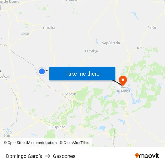 Domingo García to Gascones map