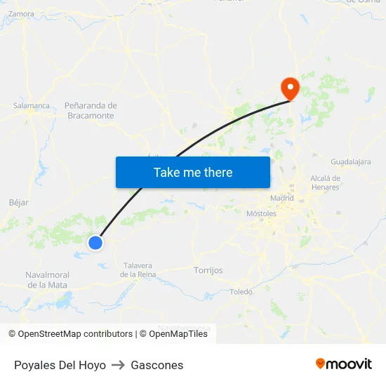 Poyales Del Hoyo to Gascones map