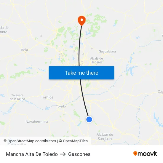 Mancha Alta De Toledo to Gascones map