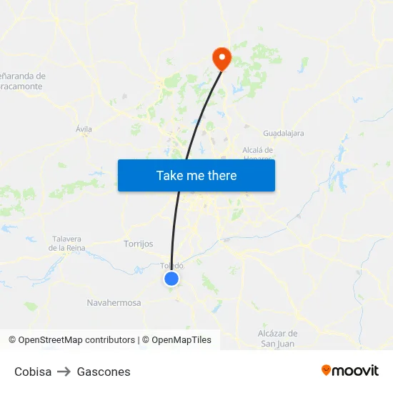 Cobisa to Gascones map