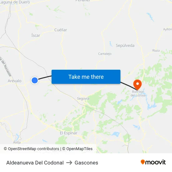 Aldeanueva Del Codonal to Gascones map