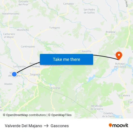 Valverde Del Majano to Gascones map