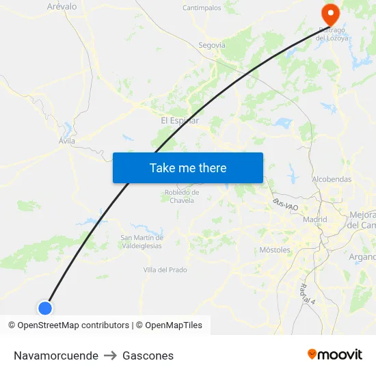 Navamorcuende to Gascones map
