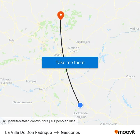 La Villa De Don Fadrique to Gascones map