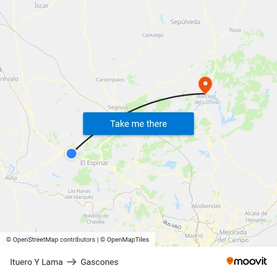 Ituero Y Lama to Gascones map