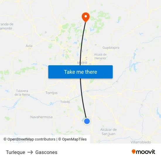 Turleque to Gascones map