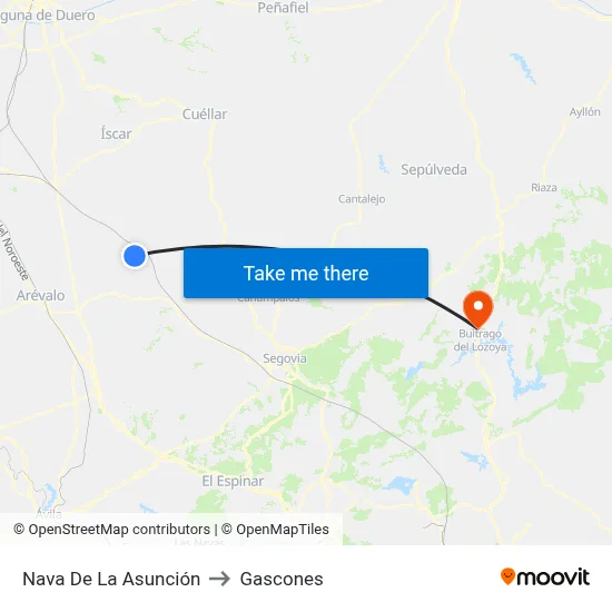 Nava De La Asunción to Gascones map