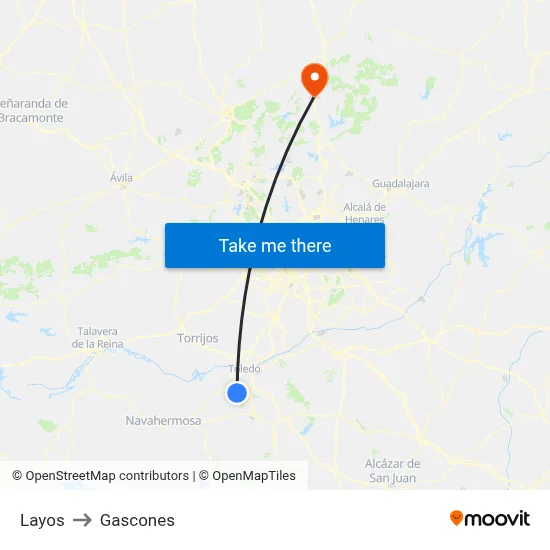 Layos to Gascones map