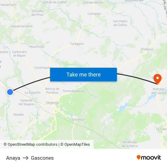 Anaya to Gascones map