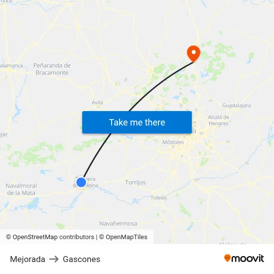 Mejorada to Gascones map