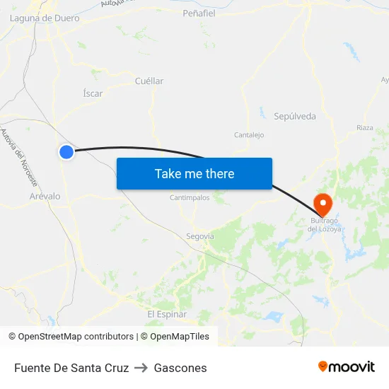 Fuente De Santa Cruz to Gascones map