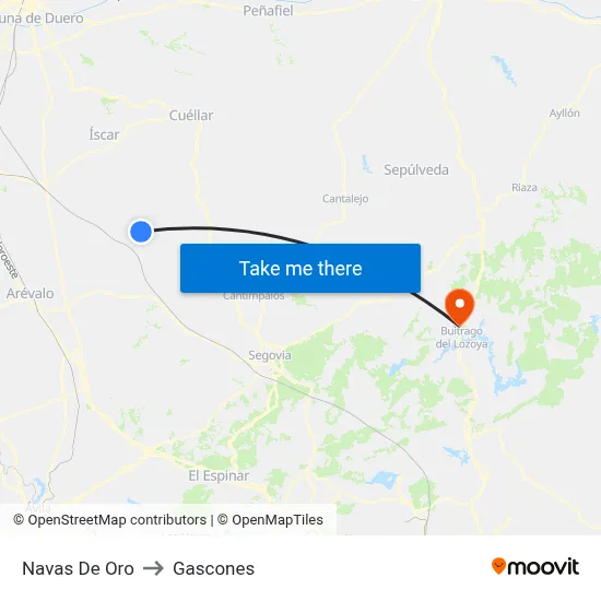Navas De Oro to Gascones map