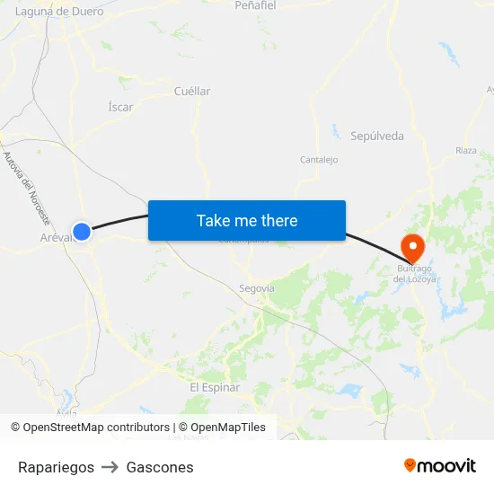 Rapariegos to Gascones map