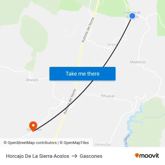 Horcajo De La Sierra-Aoslos to Gascones map