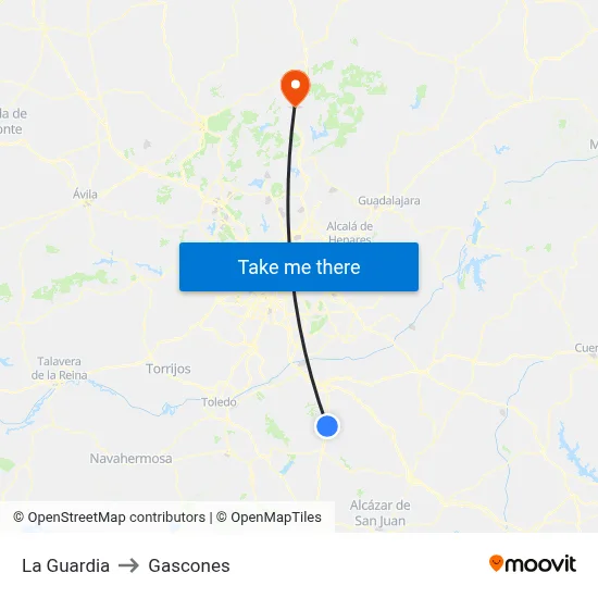 La Guardia to Gascones map
