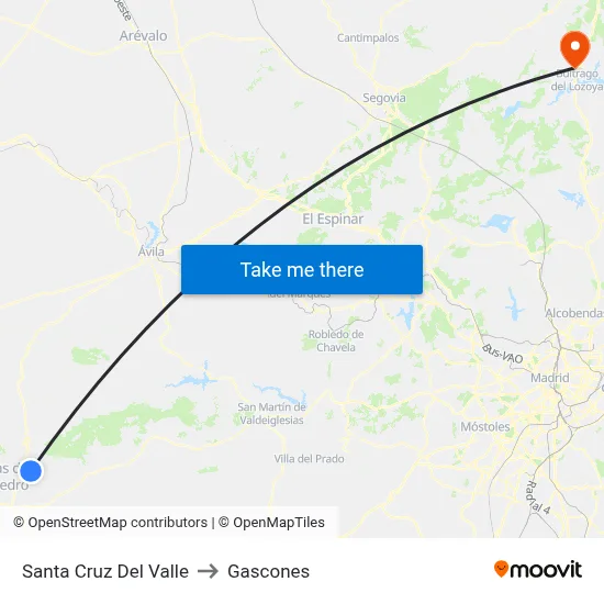 Santa Cruz Del Valle to Gascones map