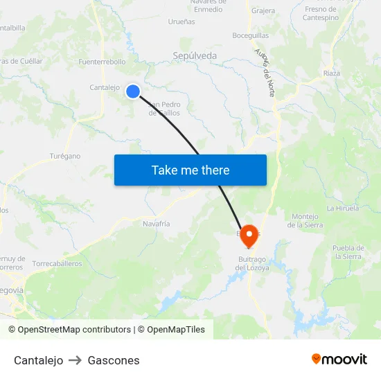 Cantalejo to Gascones map