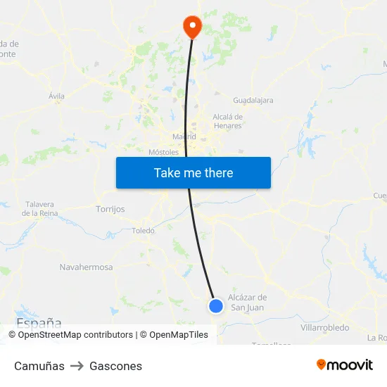 Camuñas to Gascones map