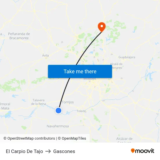 El Carpio De Tajo to Gascones map