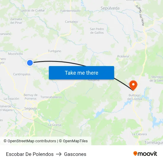 Escobar De Polendos to Gascones map