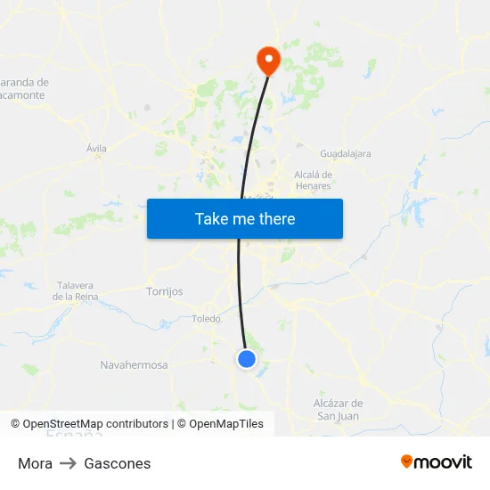 Mora to Gascones map