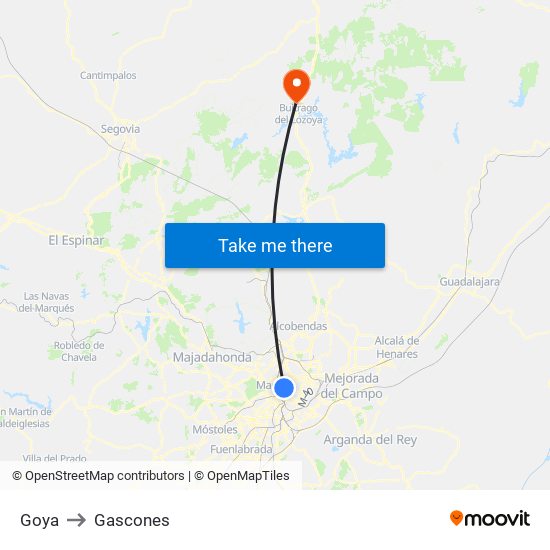 Goya to Gascones map