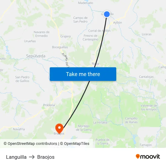 Languilla to Braojos map