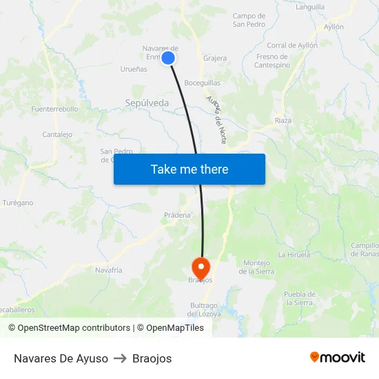 Navares De Ayuso to Braojos map