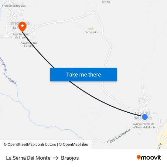 La Serna Del Monte to Braojos map