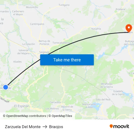 Zarzuela Del Monte to Braojos map