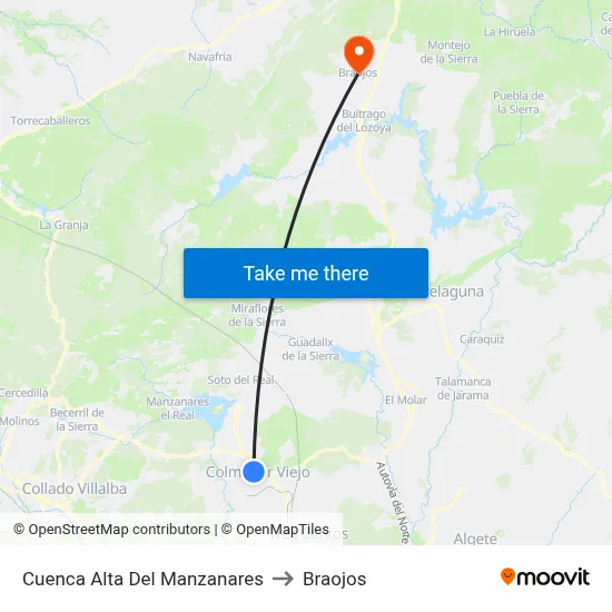 Cuenca Alta Del Manzanares to Braojos map