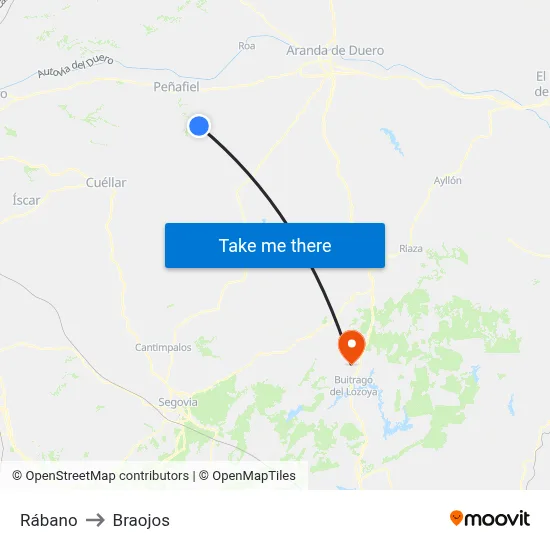 Rábano to Braojos map