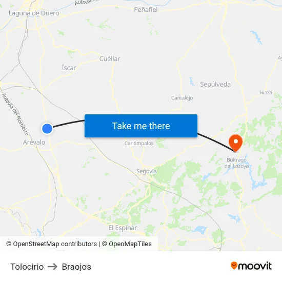Tolocirio to Braojos map