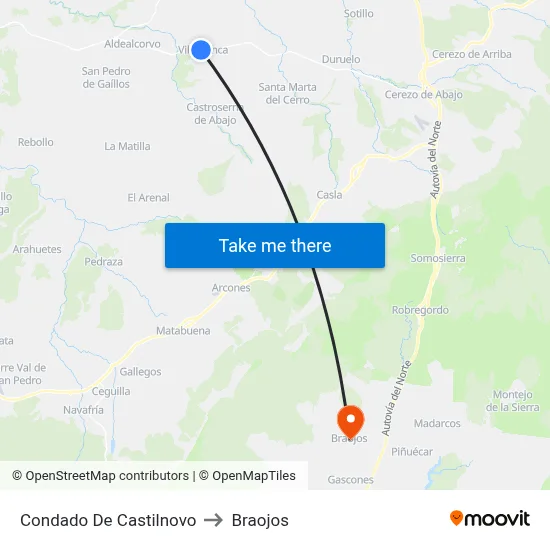 Condado De Castilnovo to Braojos map