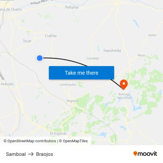 Samboal to Braojos map