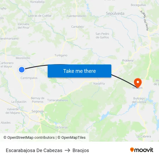 Escarabajosa De Cabezas to Braojos map