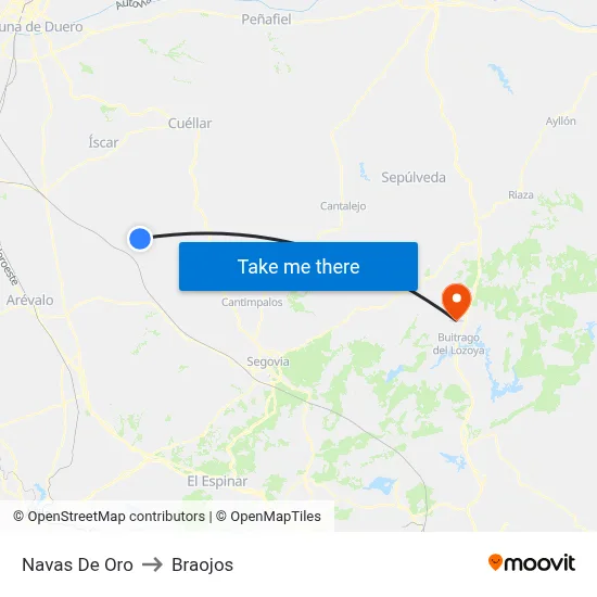 Navas De Oro to Braojos map