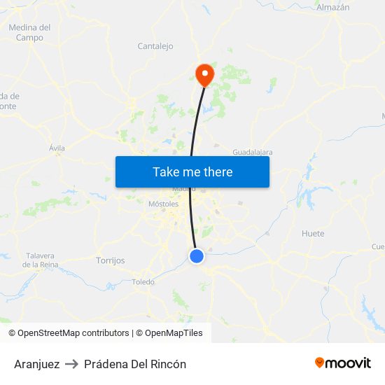 Aranjuez to Prádena Del Rincón map