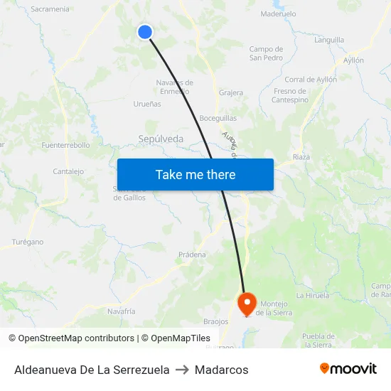 Aldeanueva De La Serrezuela to Madarcos map