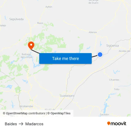 Baides to Madarcos map