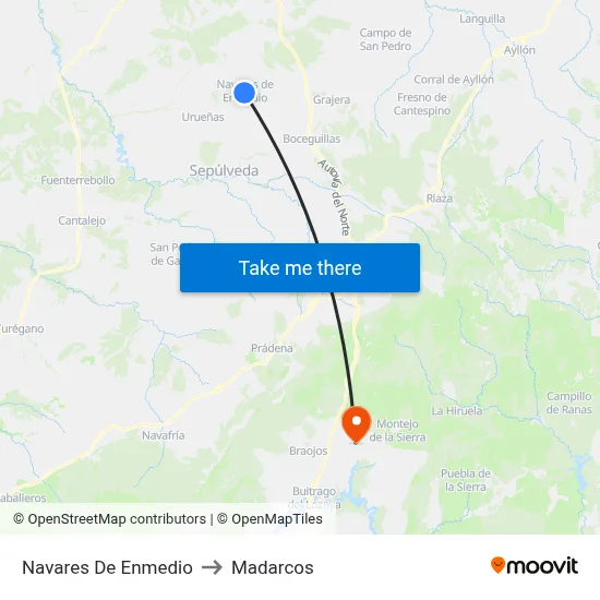 Navares De Enmedio to Madarcos map