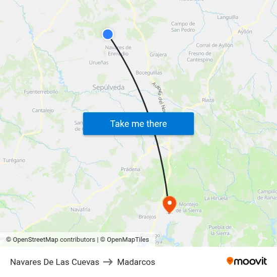 Navares De Las Cuevas to Madarcos map