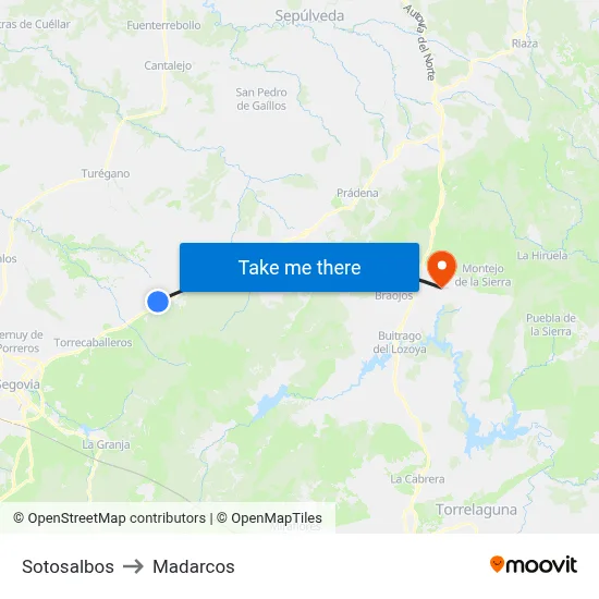 Sotosalbos to Madarcos map