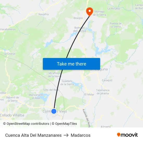 Cuenca Alta Del Manzanares to Madarcos map
