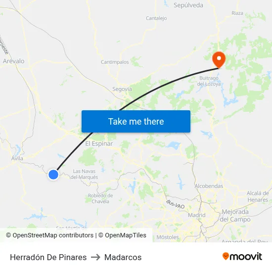 Herradón De Pinares to Madarcos map