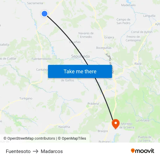 Fuentesoto to Madarcos map
