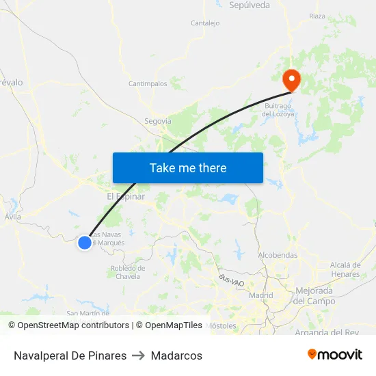 Navalperal De Pinares to Madarcos map